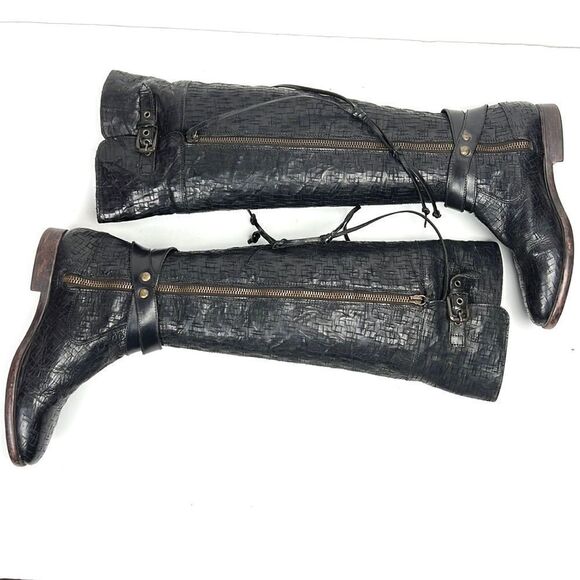 UGG Collection Nicoletta Scored Over-the-Knee Black Leather Boot size 6 1/2 - Picture 3 of 16